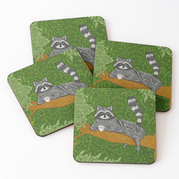 Item preview, Chill Raccoon Sipping Tea designed and sold by Livia1209.