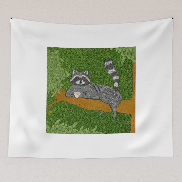 Item preview, Chill Raccoon Sipping Tea designed and sold by Livia1209.