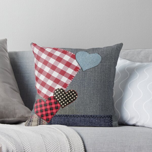 Item preview, Denim Lovin' Hillbilly Patriotic Patchwork Hearts designed and sold by Tree45.