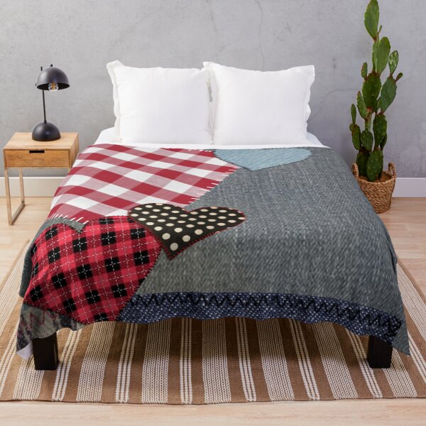 Item preview, Denim Lovin' Hillbilly Patriotic Patchwork Hearts designed and sold by Tree45.
