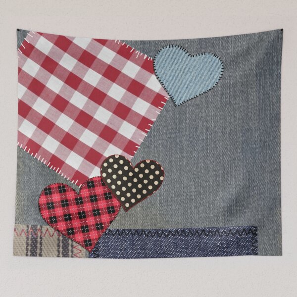 Item preview, Denim Lovin' Hillbilly Patriotic Patchwork Hearts designed and sold by Tree45.