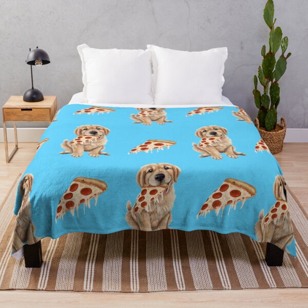 Item preview, Golden retriever puppy with a slice of pizza designed and sold by Mehu.