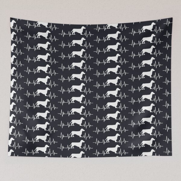 Item preview, Dachshund Heartbeat wiener dog Heartbeat Silhouette badger dog designed and sold by ELmezz.