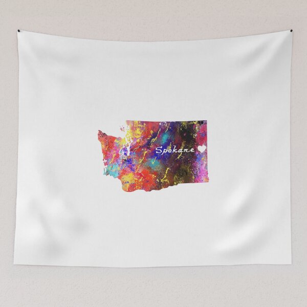 Item preview, Spokane Heart On Map Watercolor Map Yoga Quote Def designed and sold by vividpixelusa.