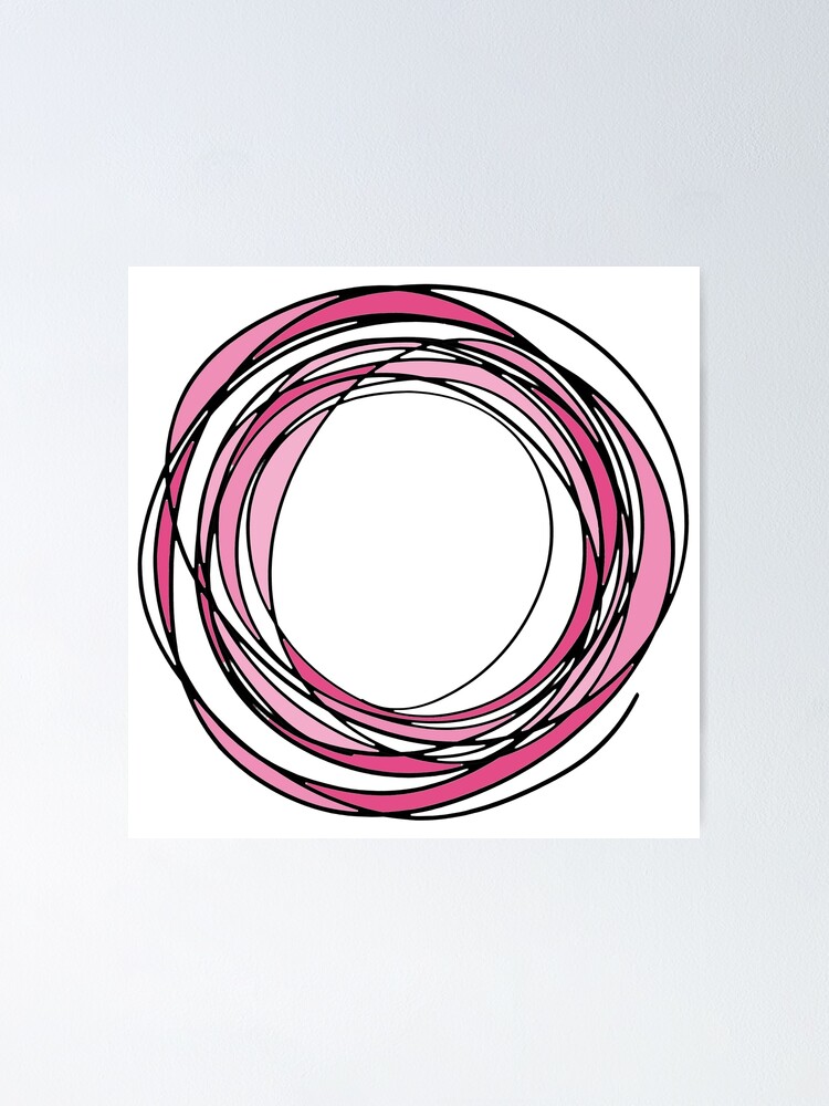 Imagen 1 de 3, Póster con la obra Garabatos Rosa, diseñada y vendida por first-draft.