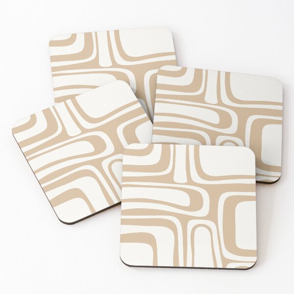 Item preview, Palm Springs Retro Midcentury Modern Abstract Pattern in Nearly White and Natural Wood Beige designed and sold by kierkegaard.