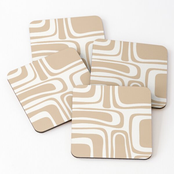 Item preview, Palm Springs Retro Midcentury Modern Abstract Pattern in Natural Wood Beige and Nearly White designed and sold by kierkegaard.
