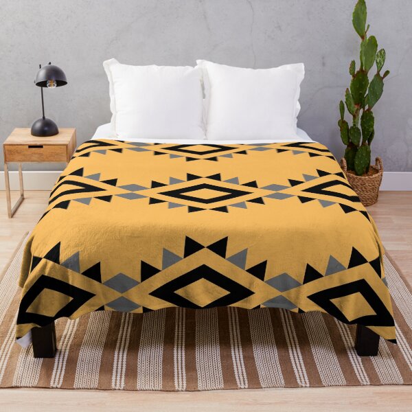 Item preview, Preppy Bohemian mid century modern Southwestern Tribal Yellow Black Aztec designed and sold by IamTrending.