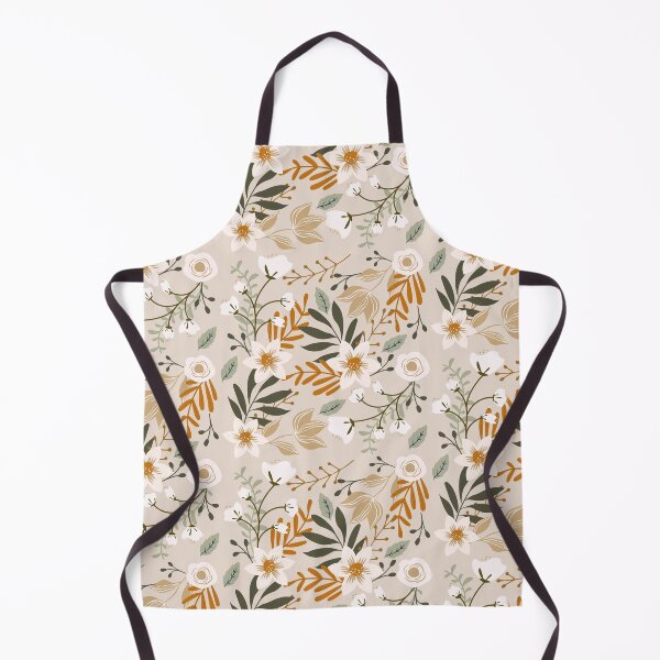 Item preview, Floral pattern on beige designed and sold by AllPrintsAndArt.