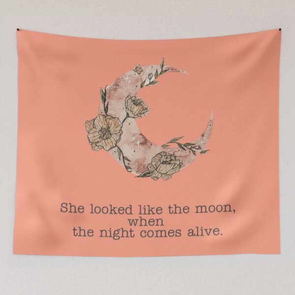 Item preview, She looked like the moon, when the night comes alive. Quote designed and sold by hamidahxtahsin.