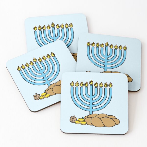 Item preview, Menorah, Gelt, Dreidel, & Challah - Hanukkah Design designed and sold by ambertanderes.