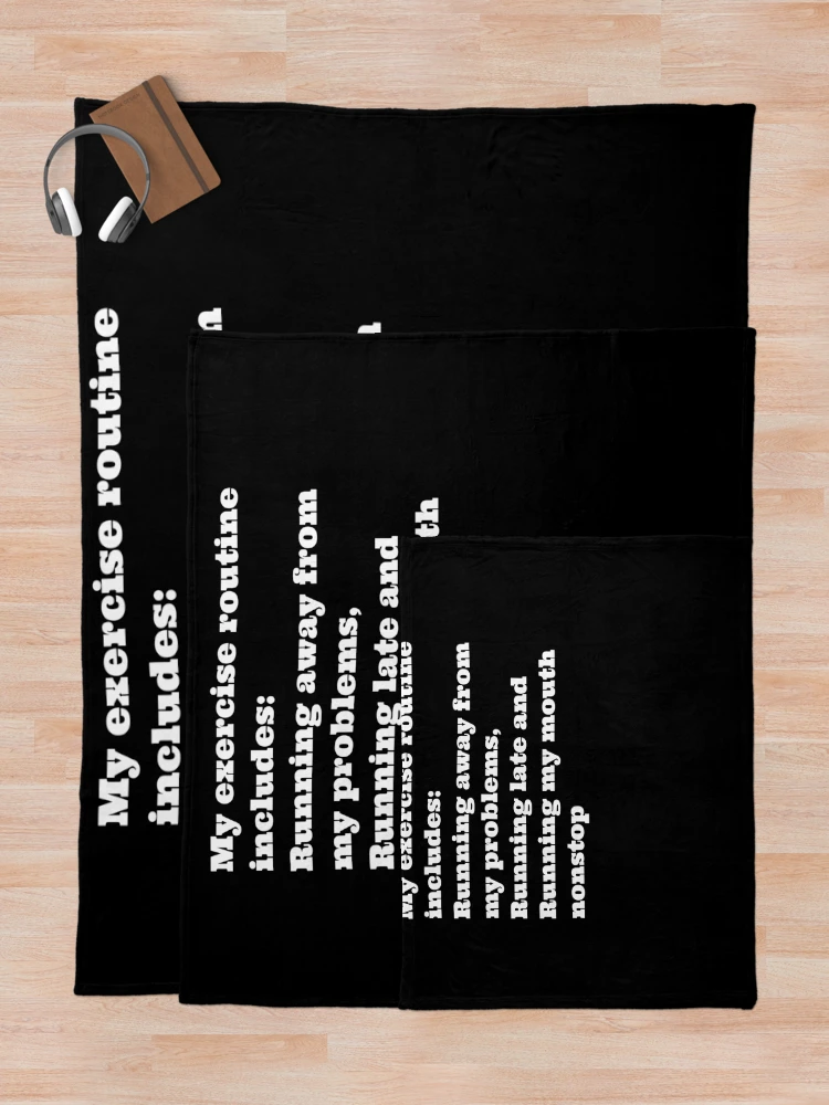 Thumbnail 5 of 6, Throw Blanket, My Exercise Routine Includes designed and sold by Naive-Genius.