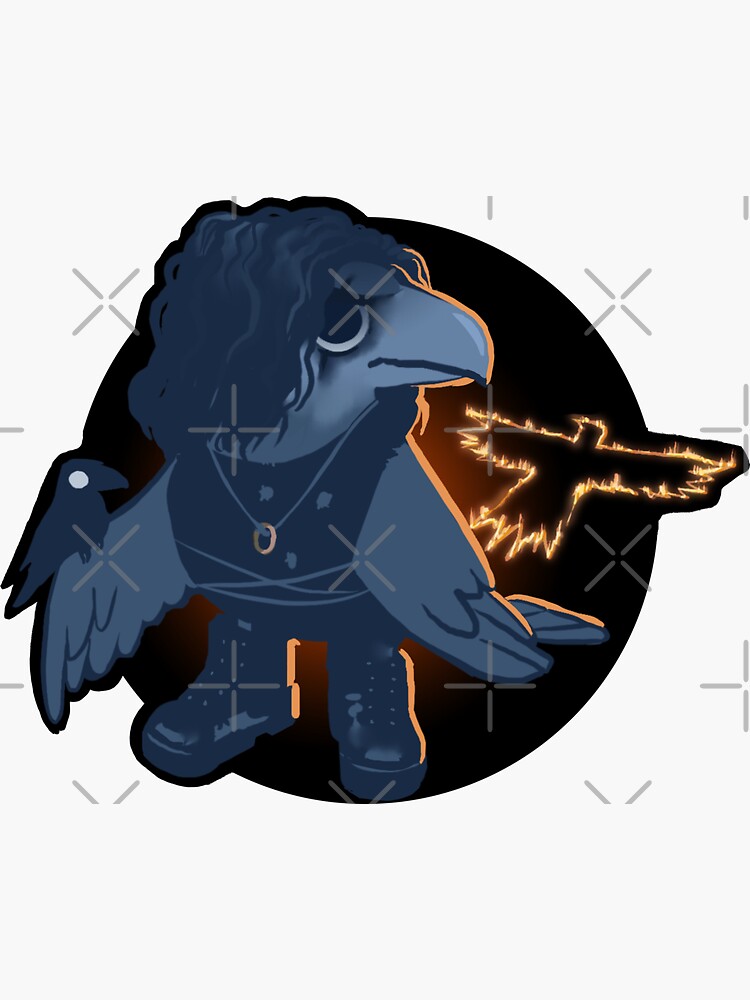Thumbnail 3 of 3, Sticker, The Crow Crow with Crow designed and sold by Sabtastic.