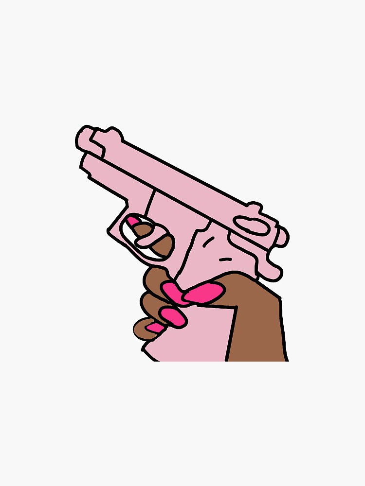 Baddie Pink Gun Sticker Sticker For Sale By Sunnystickersus Redbubble