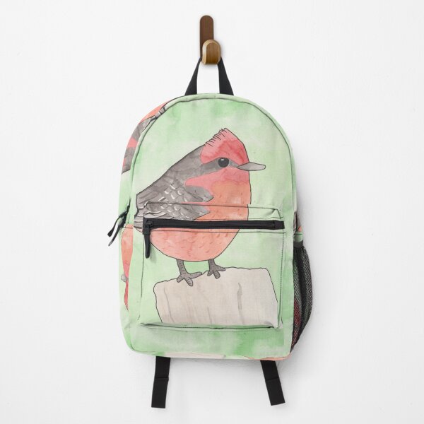 Item preview, Vermilion Flycatcher watercolor painting designed and sold by TheWaterBirds.