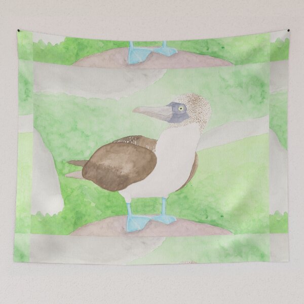 Item preview, Blue Footed Booby watercolor painting wildlife designed and sold by TheWaterBirds.