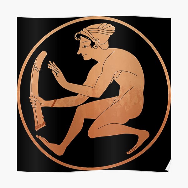 Red Figure Kylix with a hetaira Poster