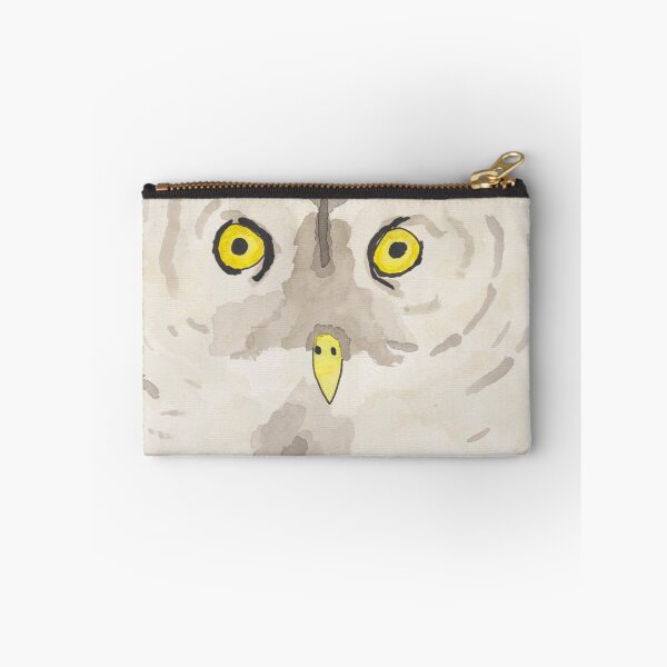 Item preview, Great Gray Owl funny owl watercolor face designed and sold by TheWaterBirds.