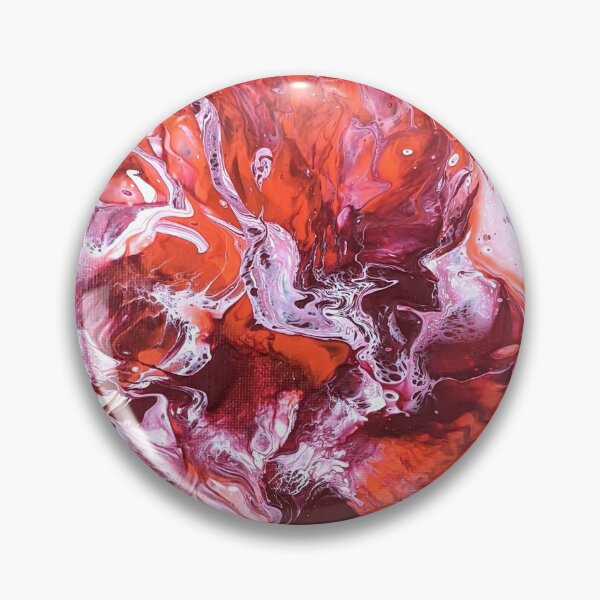 Item preview, Crimson, Orange, Pink and White Abstract Acrylic Pour Art  designed and sold by snowpinecone.