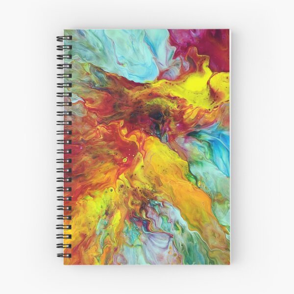 Item preview, Bright Vivid Red, Yellow, Green Acrylic Pour Art designed and sold by snowpinecone.