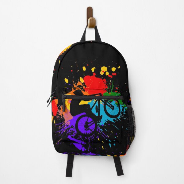 Item preview, Mountain biker jumps with blobs of colored paint designed and sold by Denis Rösler.