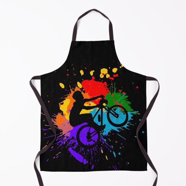 Item preview, Mountain biker jumps with blobs of colored paint designed and sold by Denis Rösler.