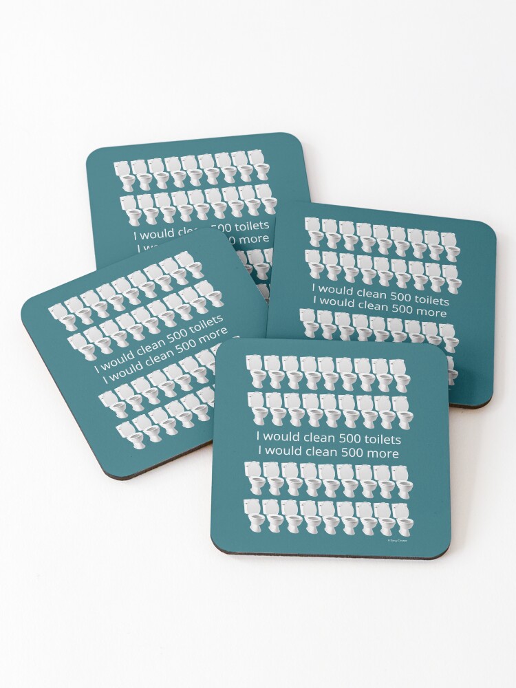 Thumbnail 1 of 5, Coasters (Set of 4), I Would Clean 500 Toilets Funny Cleaning Humor designed and sold by SavvyCleaner.