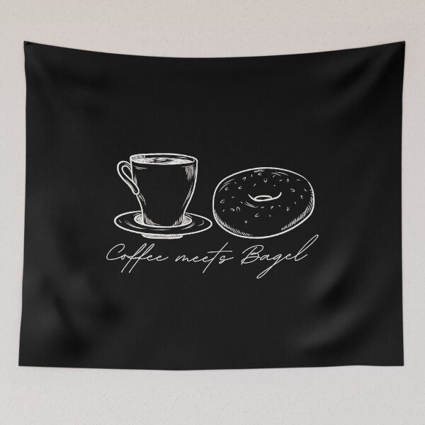 Item preview, Coffee Meets Bagel Handrawn Vintage Design Black designed and sold by CheraeLynn.