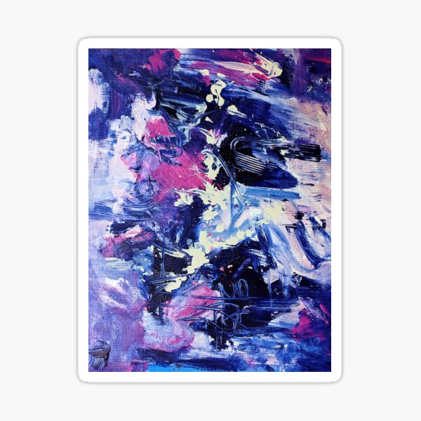 Imaginarium - Blue Abstract Acrylic Art Sticker