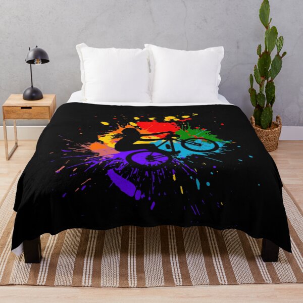 Item preview, Mountain biker jumps with blobs of colored paint designed and sold by Denis Rösler.
