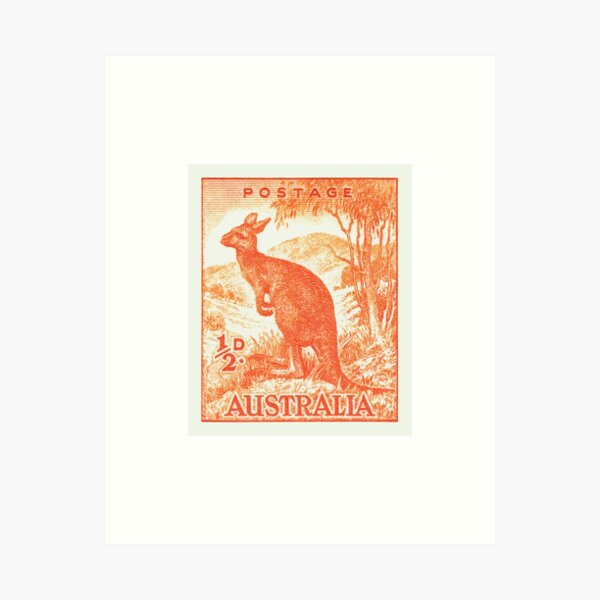 Item preview, 1949 AUSTRALIA Kangaroo Postage Stamp designed and sold by retrographics.