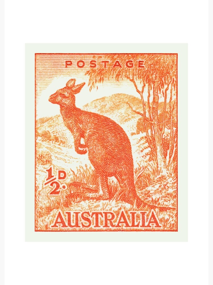 1949 AUSTRALIA Kangaroo Postage Stamp Postcard