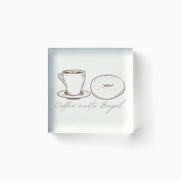 Item preview, Coffee Meets Bagel Handrawn Vintage Design Brown designed and sold by CheraeLynn.