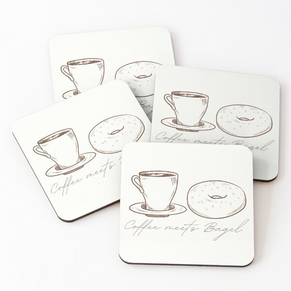 Item preview, Coffee Meets Bagel Handrawn Vintage Design Brown designed and sold by CheraeLynn.