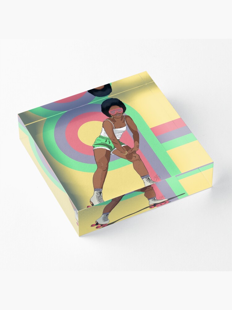 Alternate view of Rock With It - Rollergirl 1 Acrylic Block