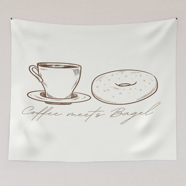 Item preview, Coffee Meets Bagel Handrawn Vintage Design Brown designed and sold by CheraeLynn.