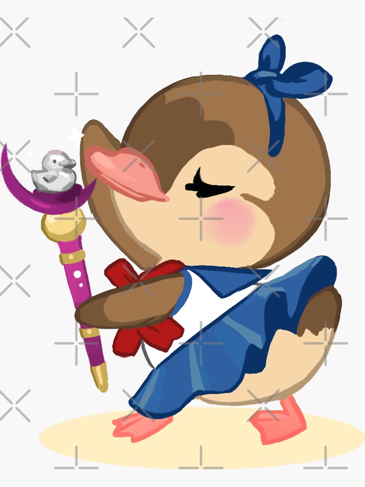 Thumbnail 3 of 3, Sticker, Magical Girl Duckling designed and sold by Sabtastic.