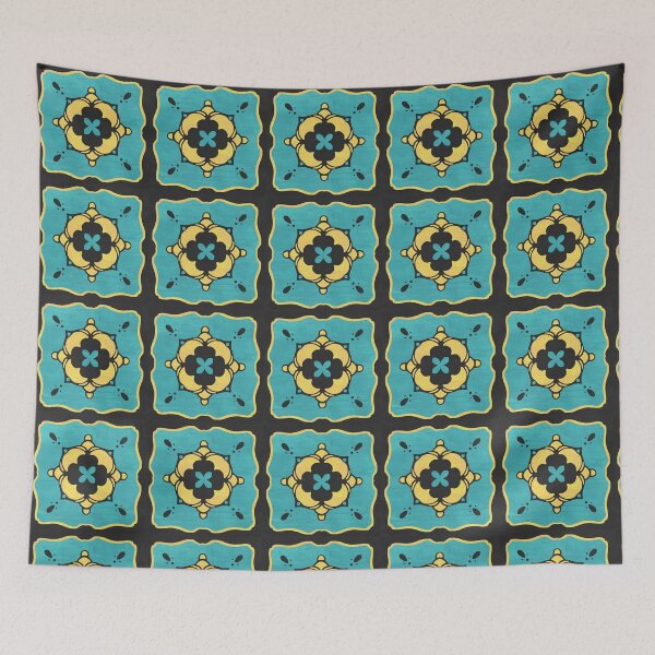 Item preview, Spanish Tile Blue, Yellow & Black designed and sold by FioreCiliegia.