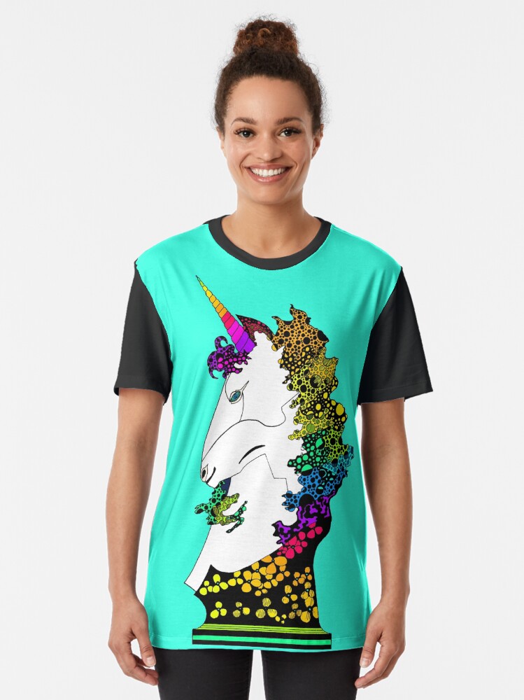 Thumbnail 2 of 5, Graphic T-Shirt, Uni-on-Teal designed and sold by EckerRobertsArt.