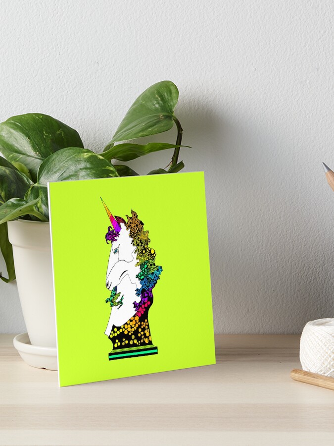 Thumbnail 1 of 2, Art Board Print, Uni-on-Green designed and sold by EckerRobertsArt.