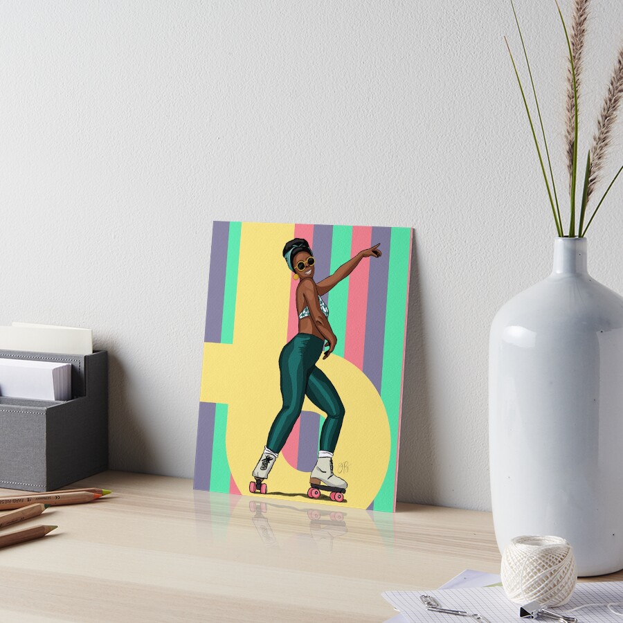 Roll With It - Rollergirl 2 Art Board Print