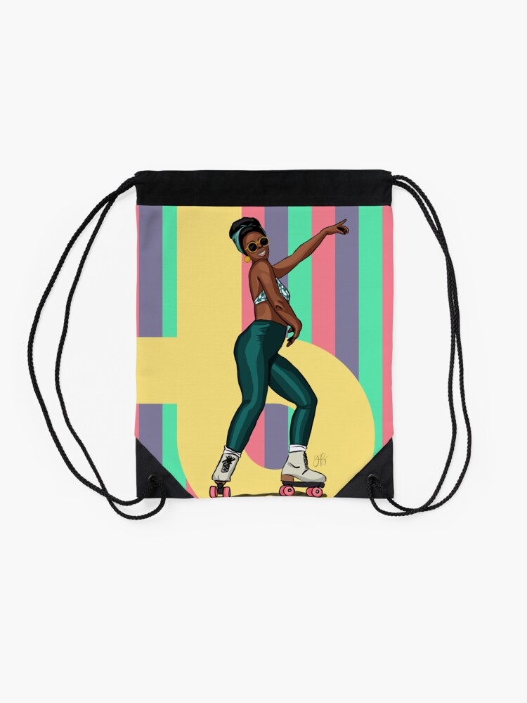 Alternate view of Roll With It - Rollergirl 2 Drawstring Bag
