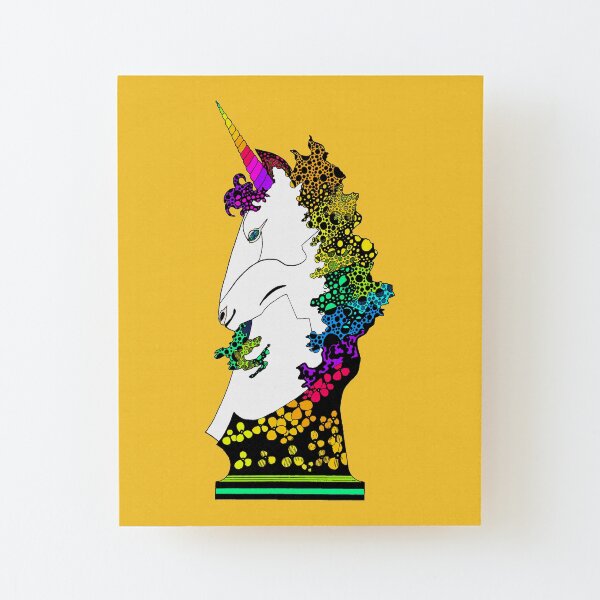 Uni-on-Yellow Wood Mounted Print