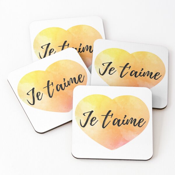 Item preview, je t'aime yellow heart designed and sold by atevern.