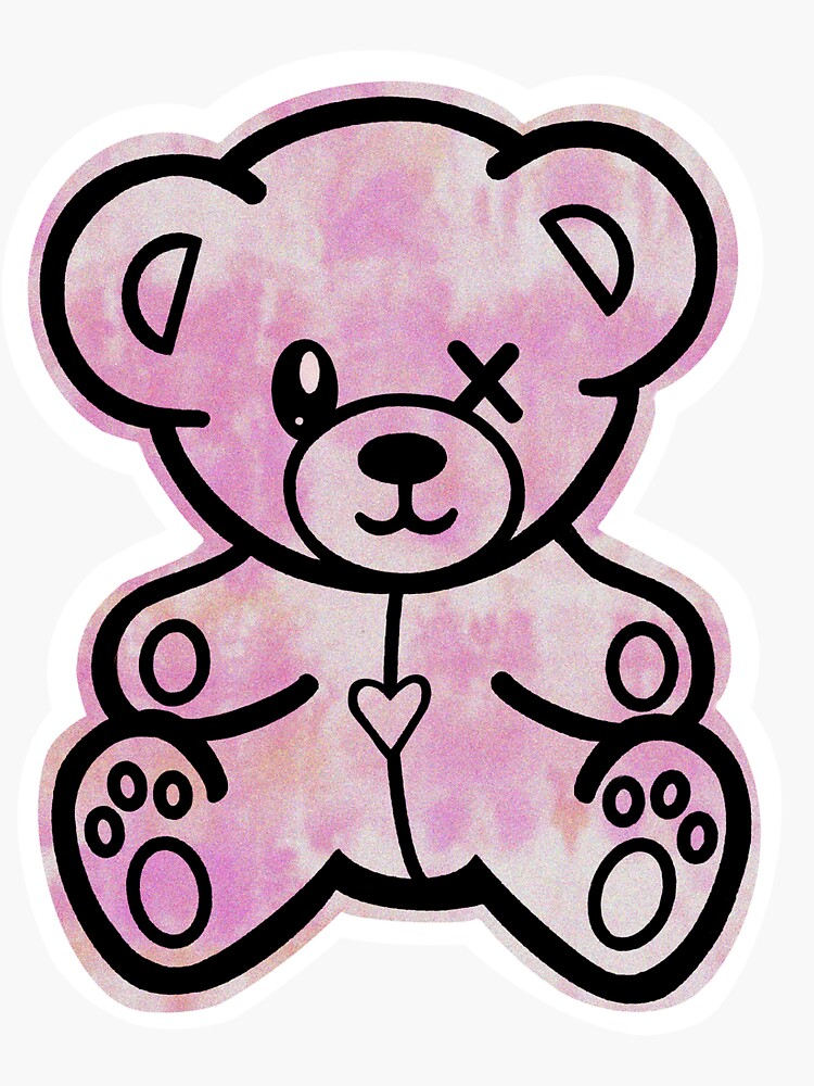 Pink Teddy Bear Sticker By Chavezjoselyn Redbubble