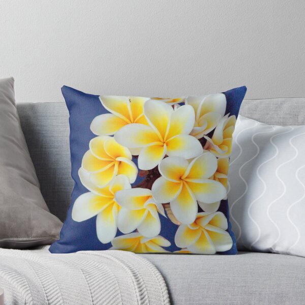 Frangipani Flowers Throw Pillow