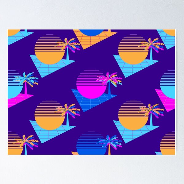 Item preview, Retrowave Palm Trees designed and sold by WowThatsAwful.