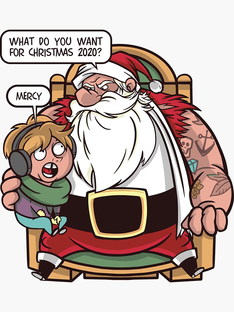 "Funny Christmas Meme 2020 SANTA ASKING" Sticker for Sale by K
