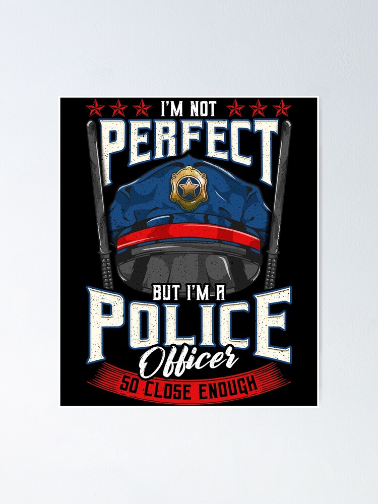 Police Officer Typographic Saying Back the Blue Gifts Poster for Sale by  Nzgiftsandmore