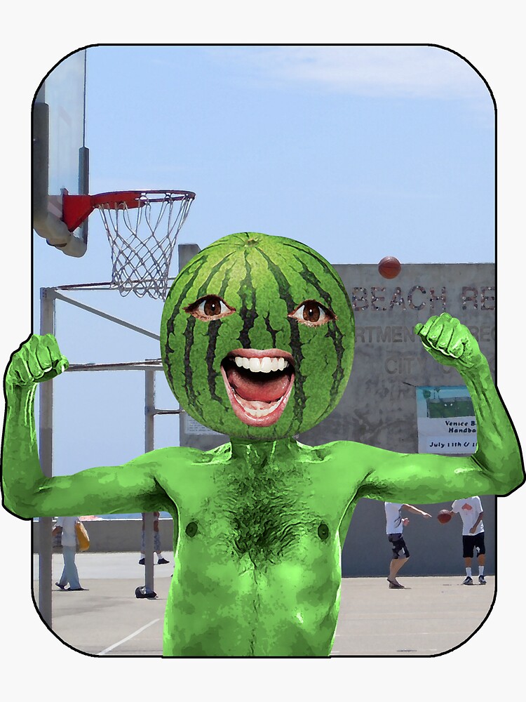 "Melon Head Basketball Man" Sticker for Sale by JoelCortez Redbubble